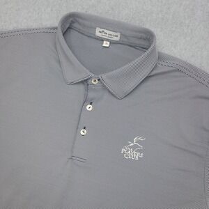 Peter Millar Summer Comfort Polo  Golf Shirt Men's XL Blue White Stripe Stretch‎